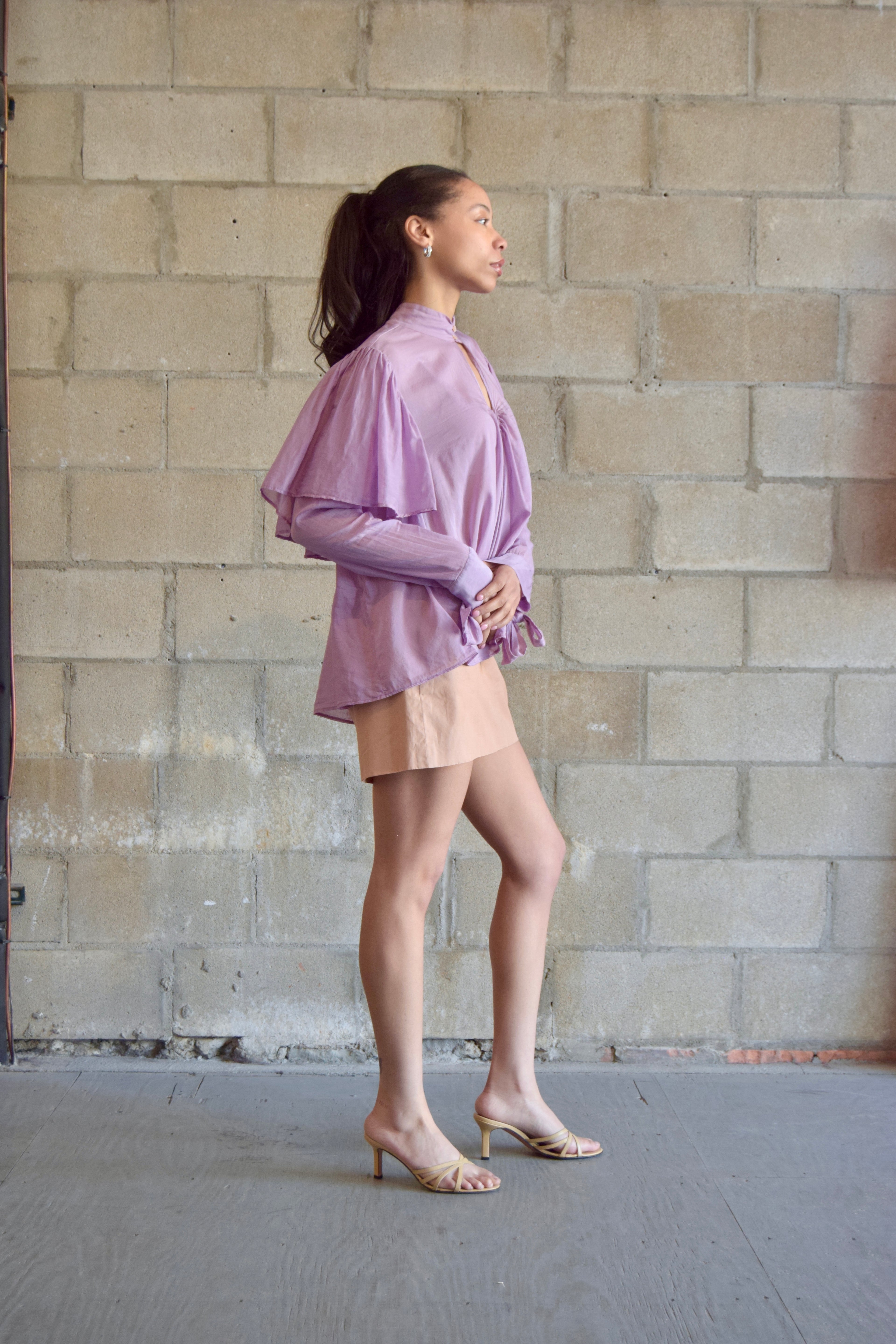 FORTE FORTE PURPLE COTTON BLOUSE