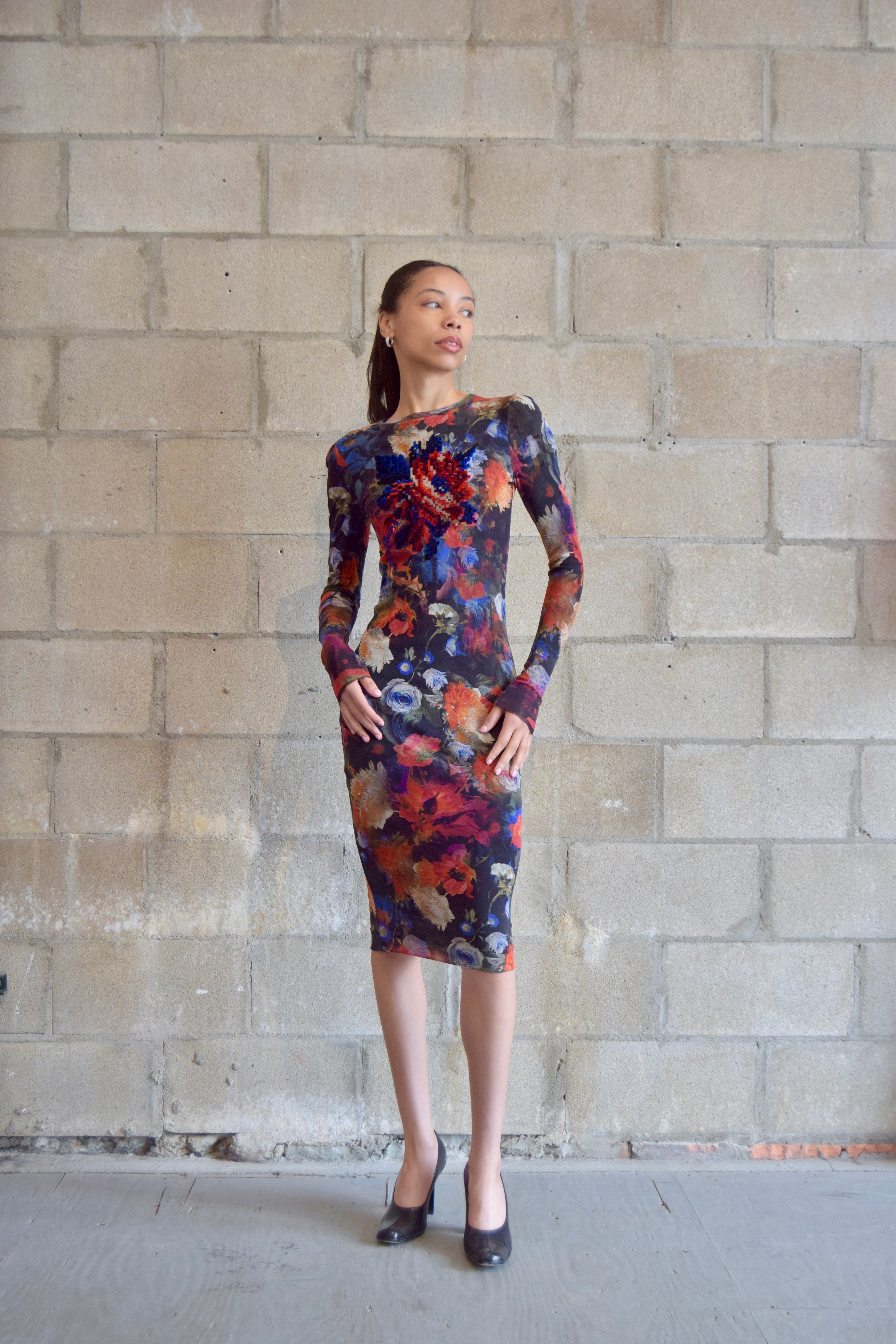 FUZZI FLORAL BODY DRESS