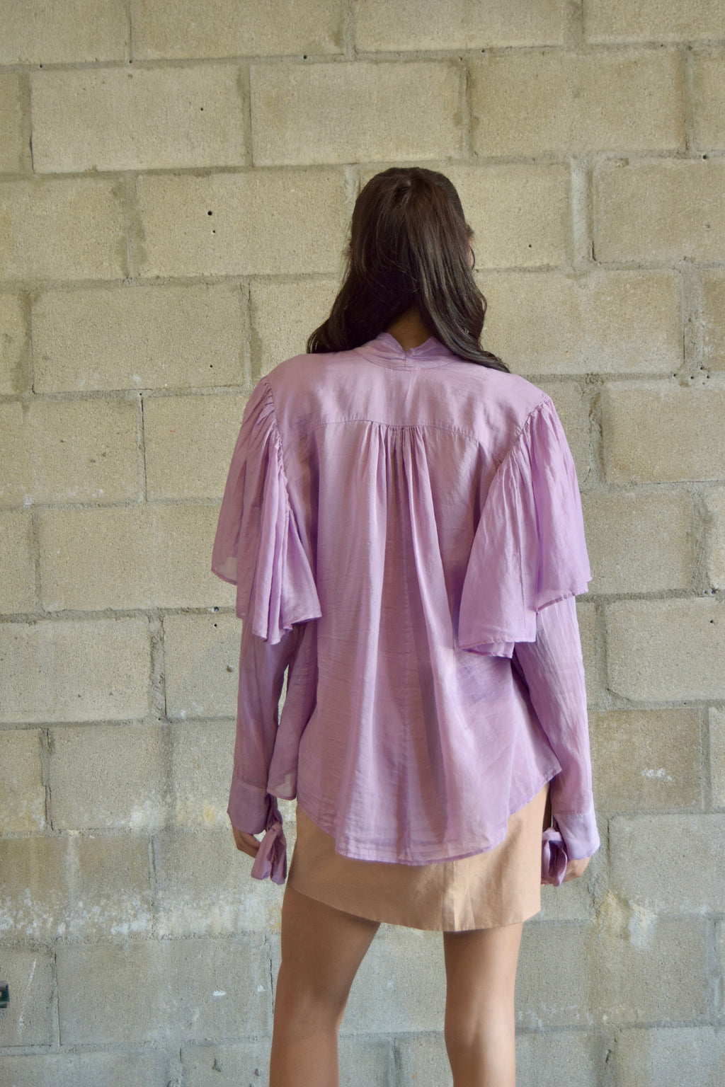 FORTE FORTE PURPLE COTTON BLOUSE