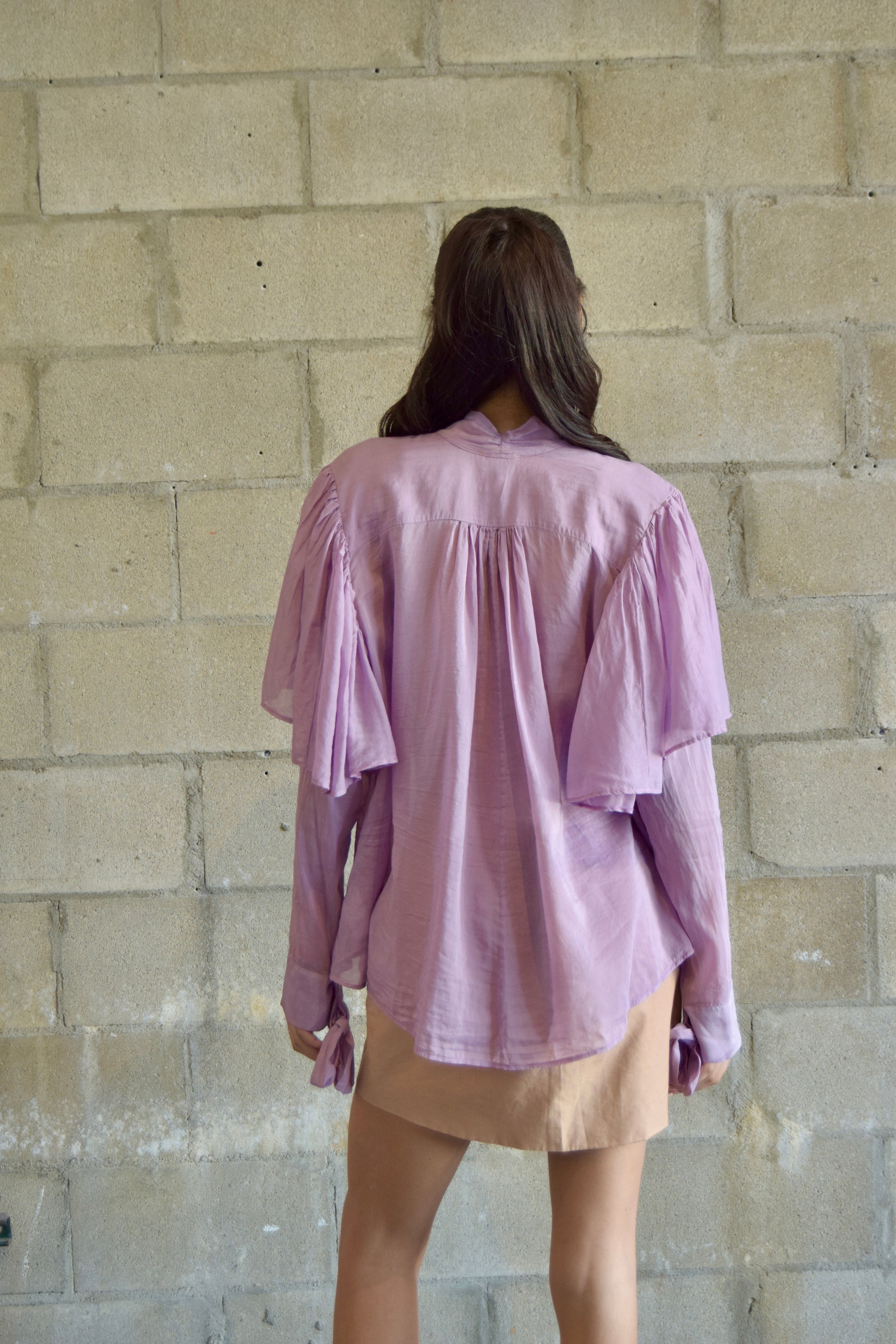 FORTE FORTE PURPLE COTTON BLOUSE
