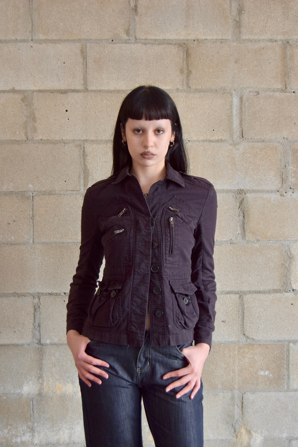 MARC JACOBS BLACK DENIM UTILITY JACKET