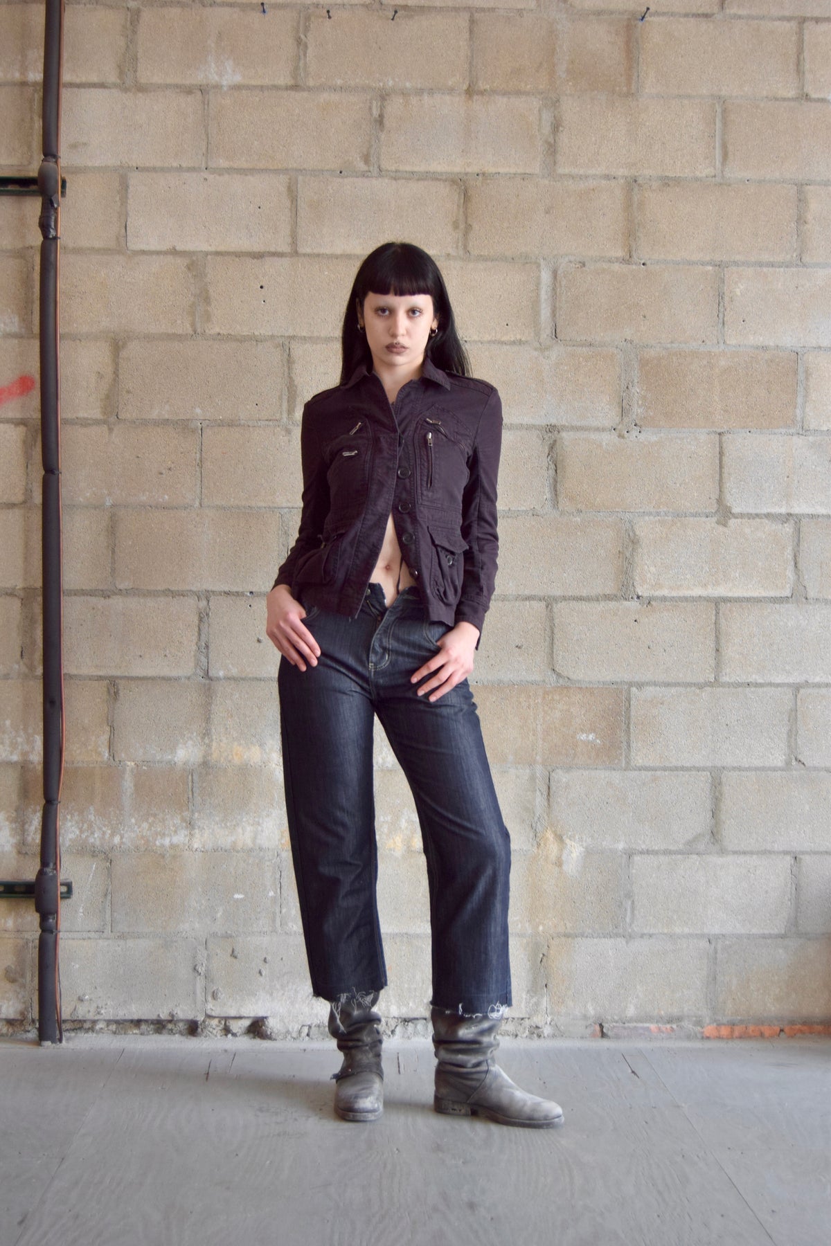 MARC JACOBS BLACK DENIM UTILITY JACKET