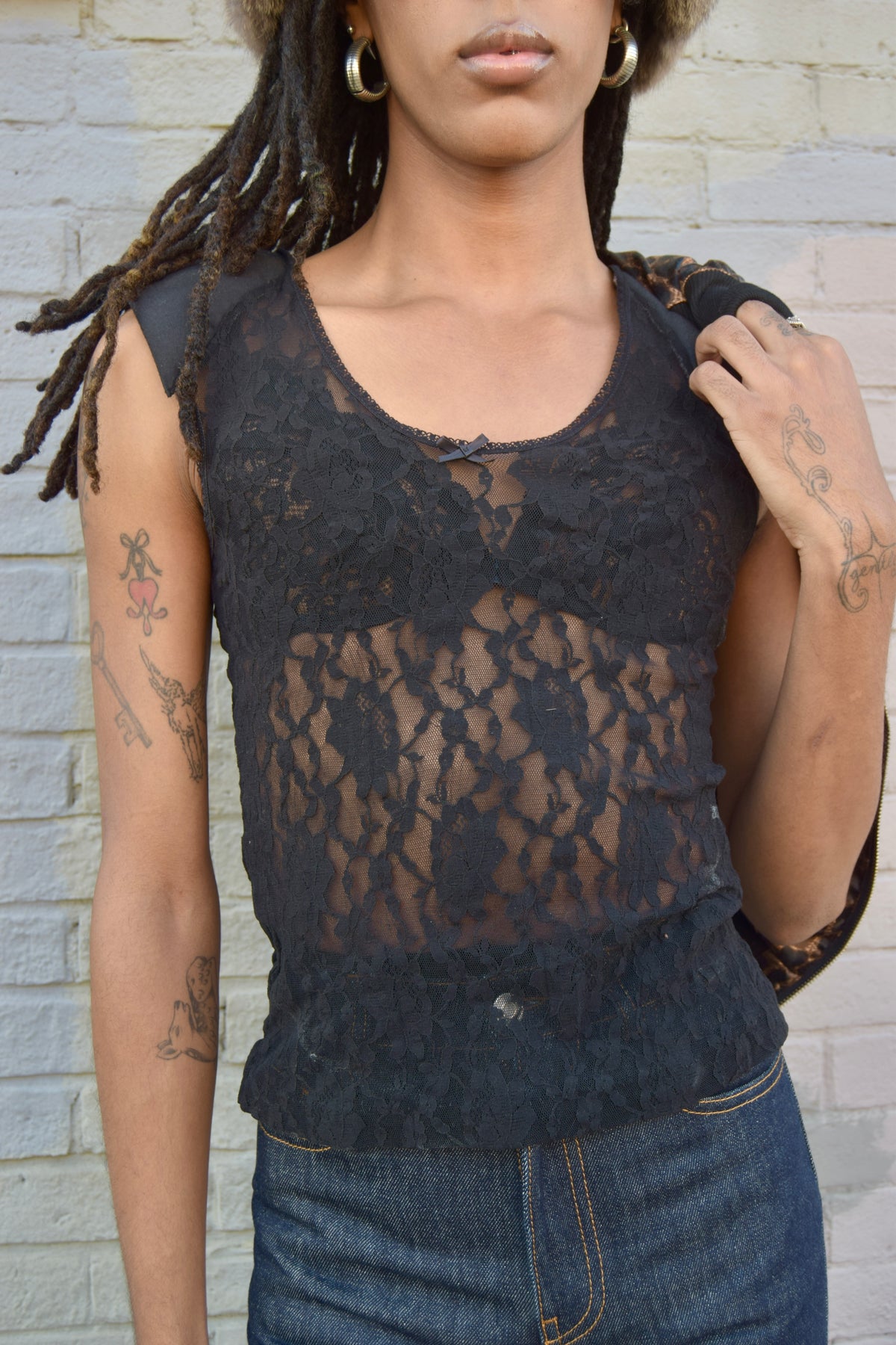 VICTORIA'S SECRET BLACK LACE BABYDOLL TANK