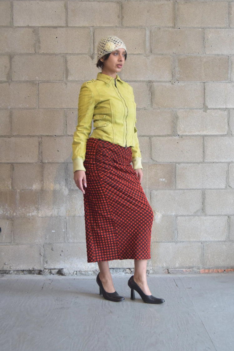 RACHEL COMEY RED + BLACK GINGHAM SKIRT