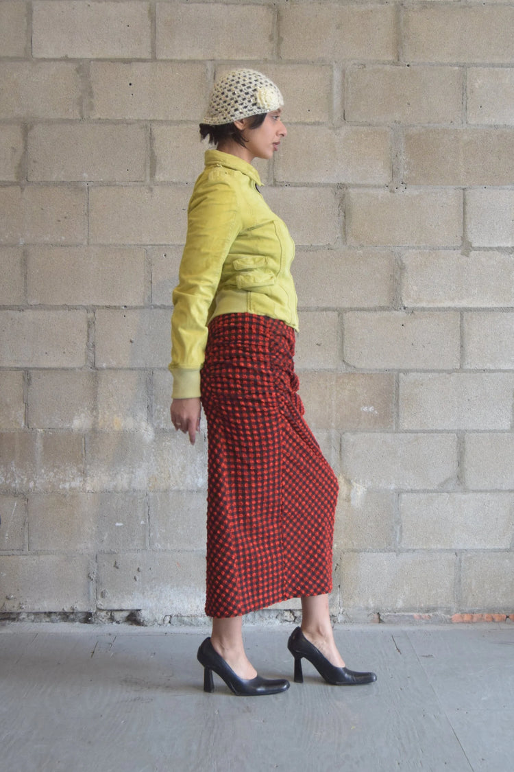 RACHEL COMEY RED + BLACK GINGHAM SKIRT
