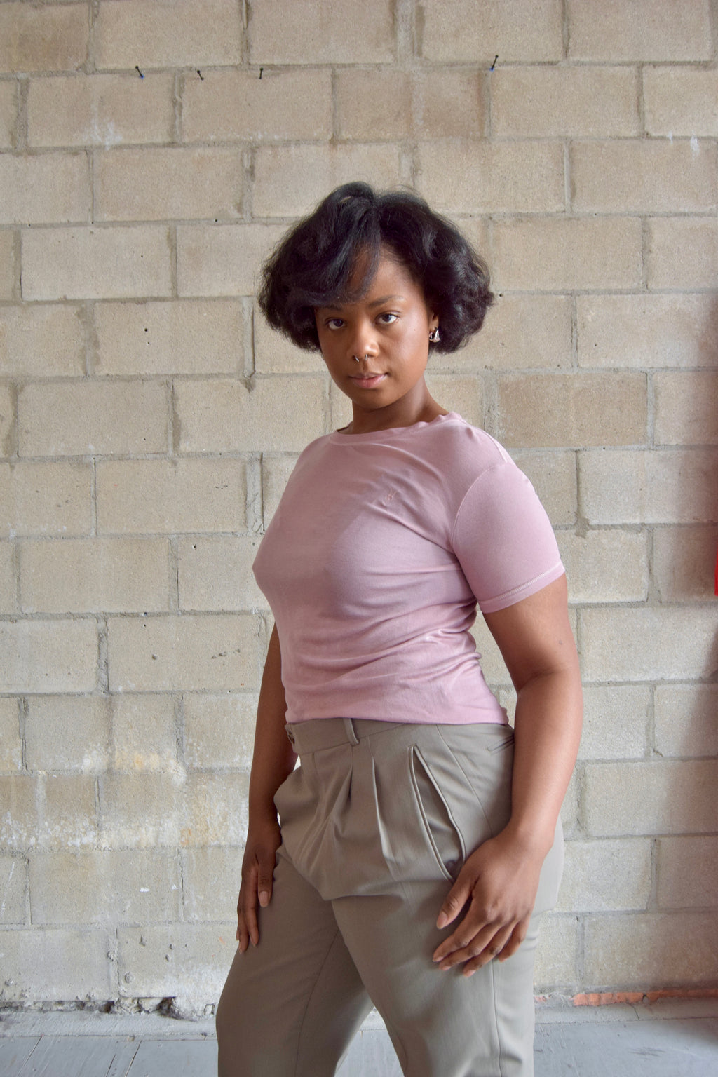ALLSAINTS DUSTY PINK SHEER TOP