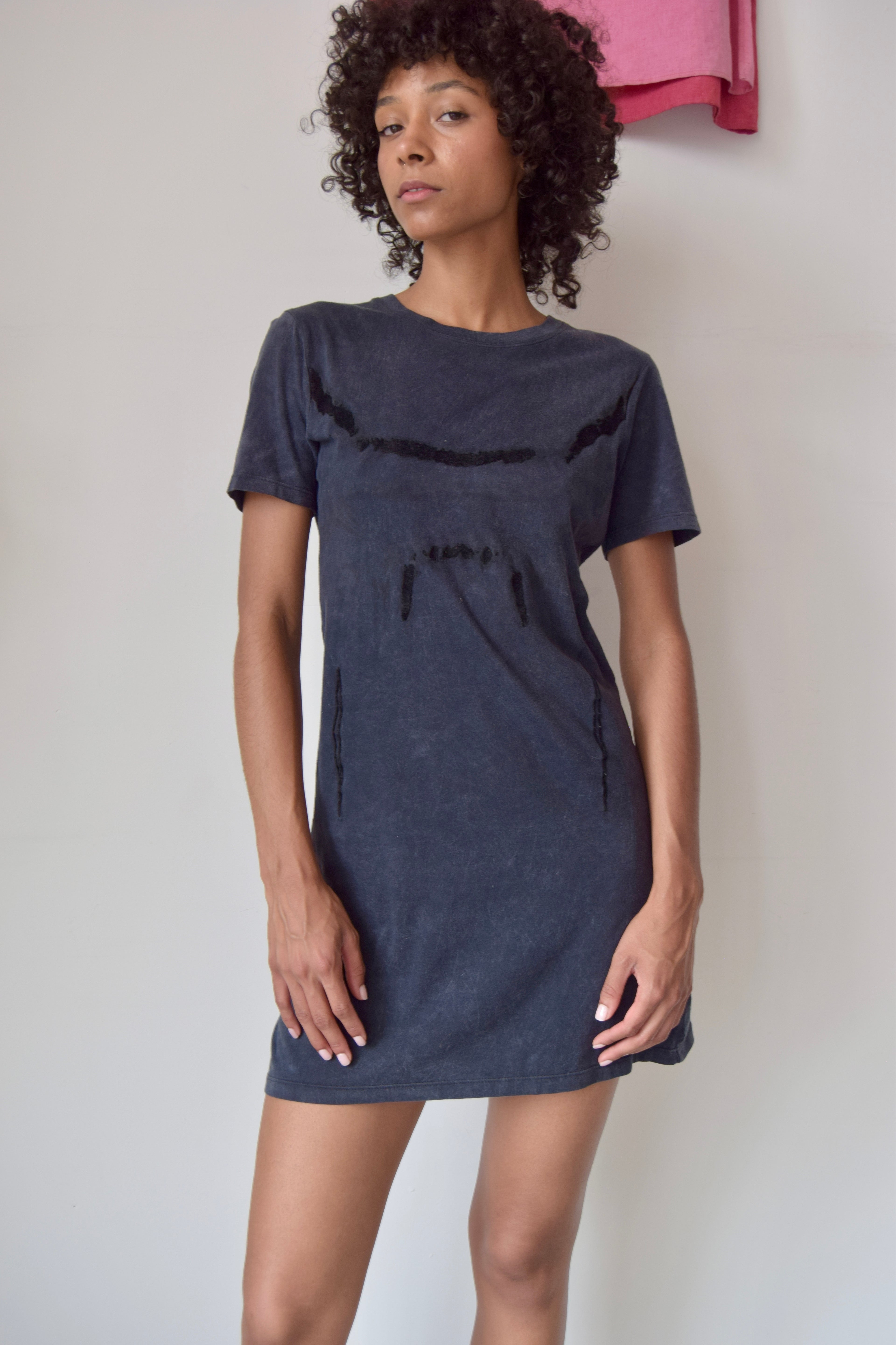 THEYSKENS GREY COTTON T SHIRT DRESS