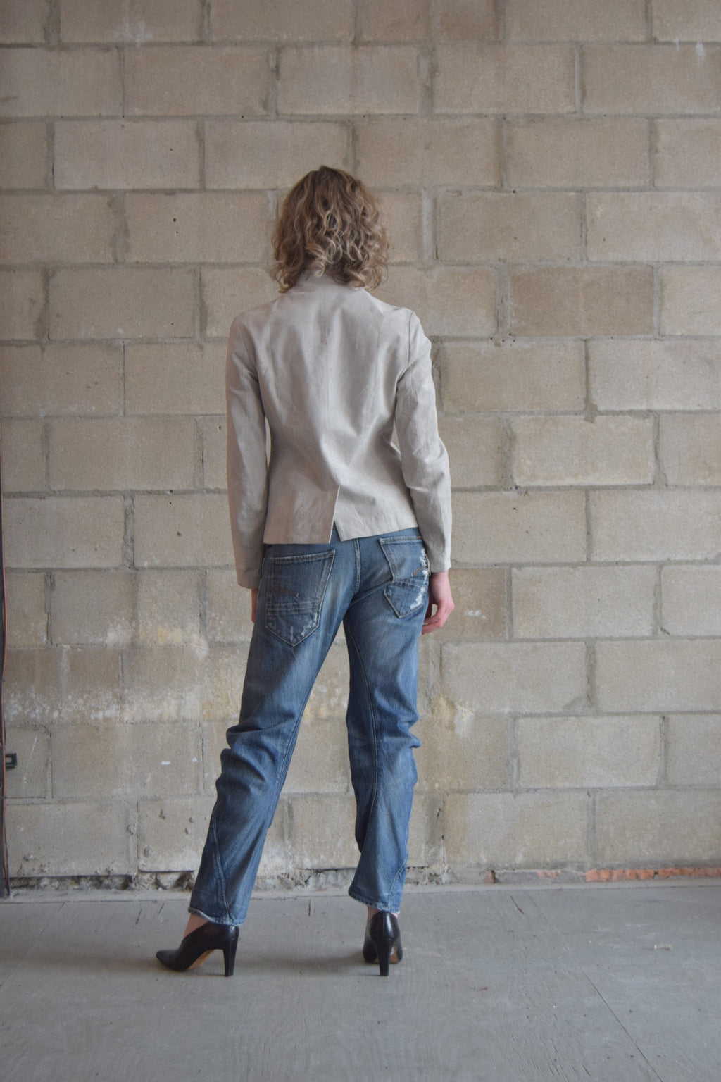 G-STAR DISTRESSED CURVED JEANS