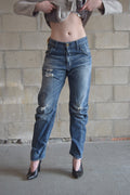 G-STAR DISTRESSED CURVED JEANS