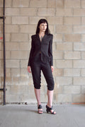 BETSEY JOHNSON BLACK CORSET BACK BUTTON DOWN PEACOAT