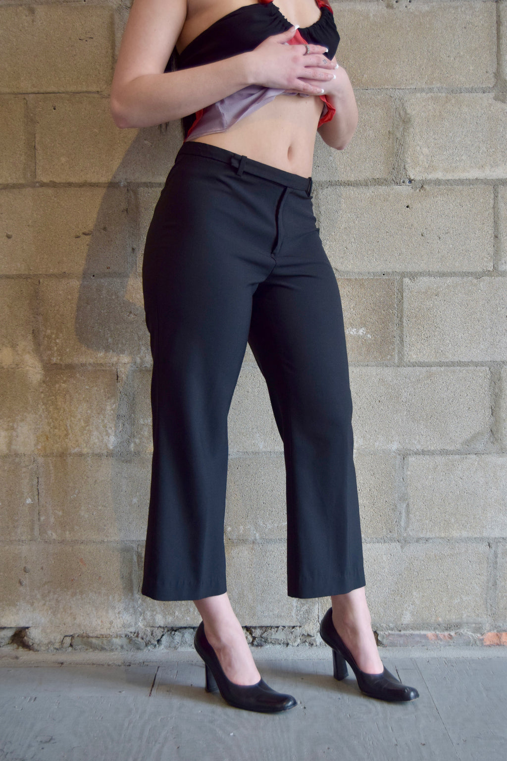 VINTAGE GAP BLACK CROPPED SLACKS