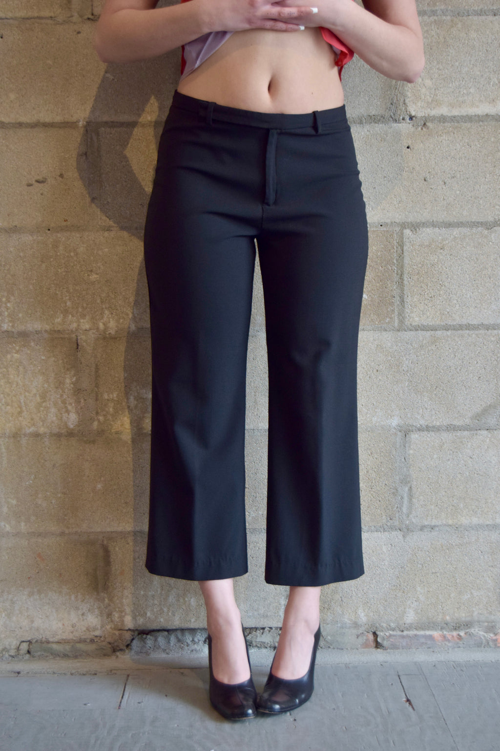 VINTAGE GAP BLACK CROPPED SLACKS