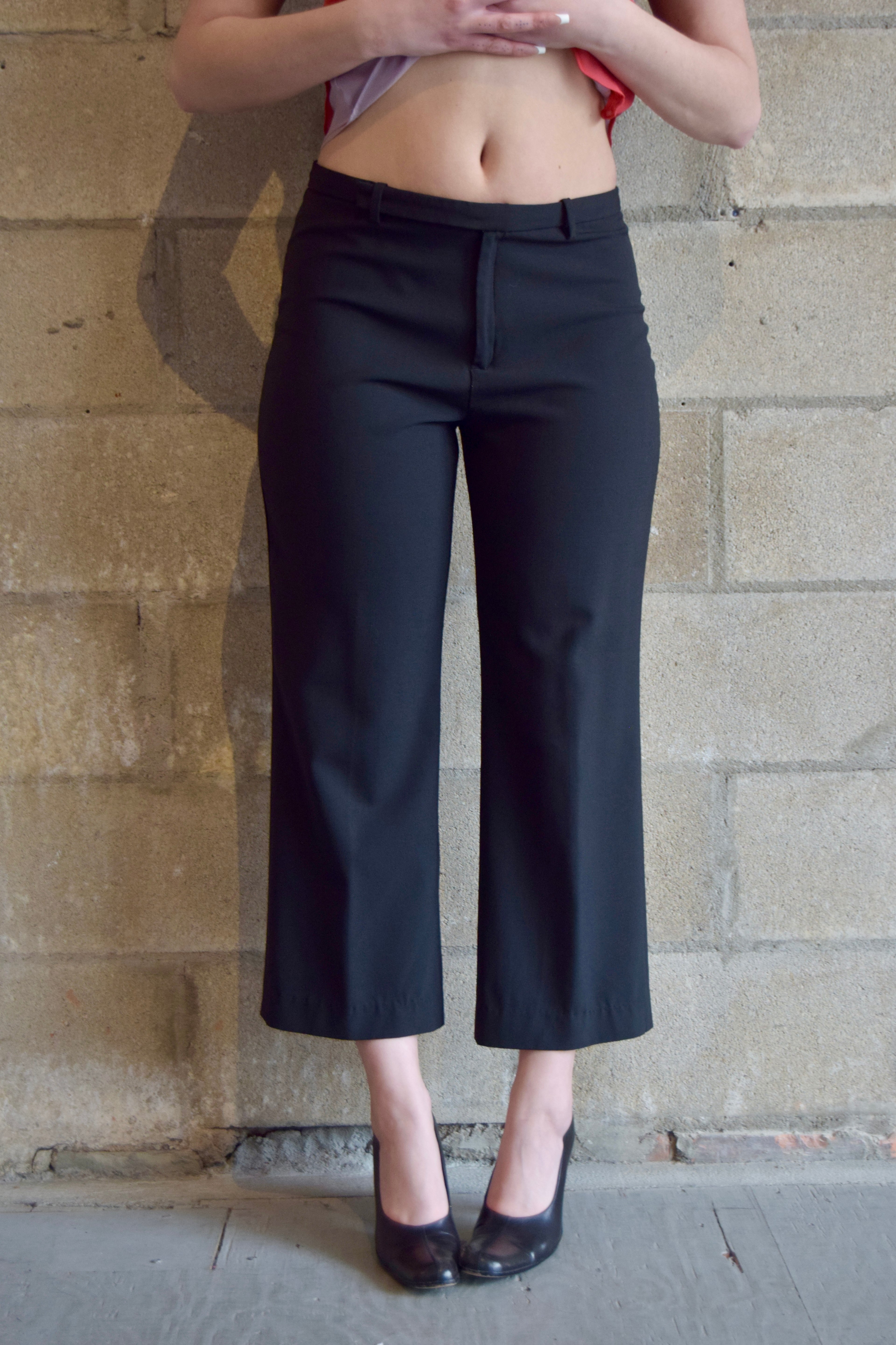 VINTAGE GAP BLACK CROPPED SLACKS