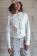 D&G WHITE MOTO LEATHER JACKET