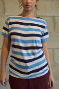 FRENCH COLLECTION MULTI BLUE STRIPED TEE