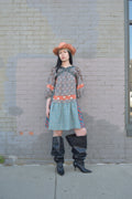 MARC BY MARC JACOBS SILK MULTIPATTERNED PRARIE DRESS WITH