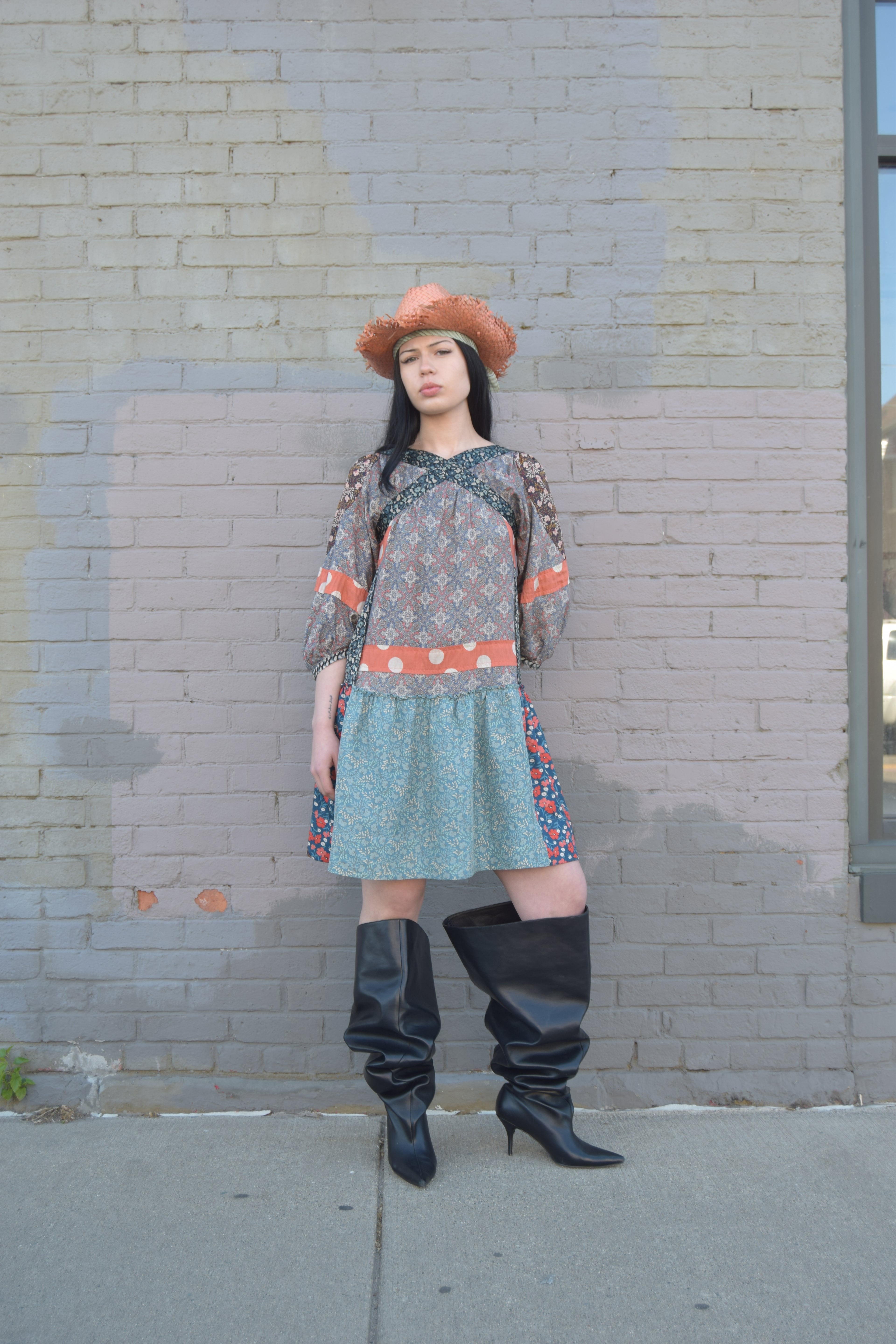 MARC BY MARC JACOBS SILK MULTIPATTERNED PRARIE DRESS WITH
