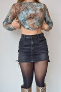 SAINT LAURENT BLACK DENIM MINI SKIRT
