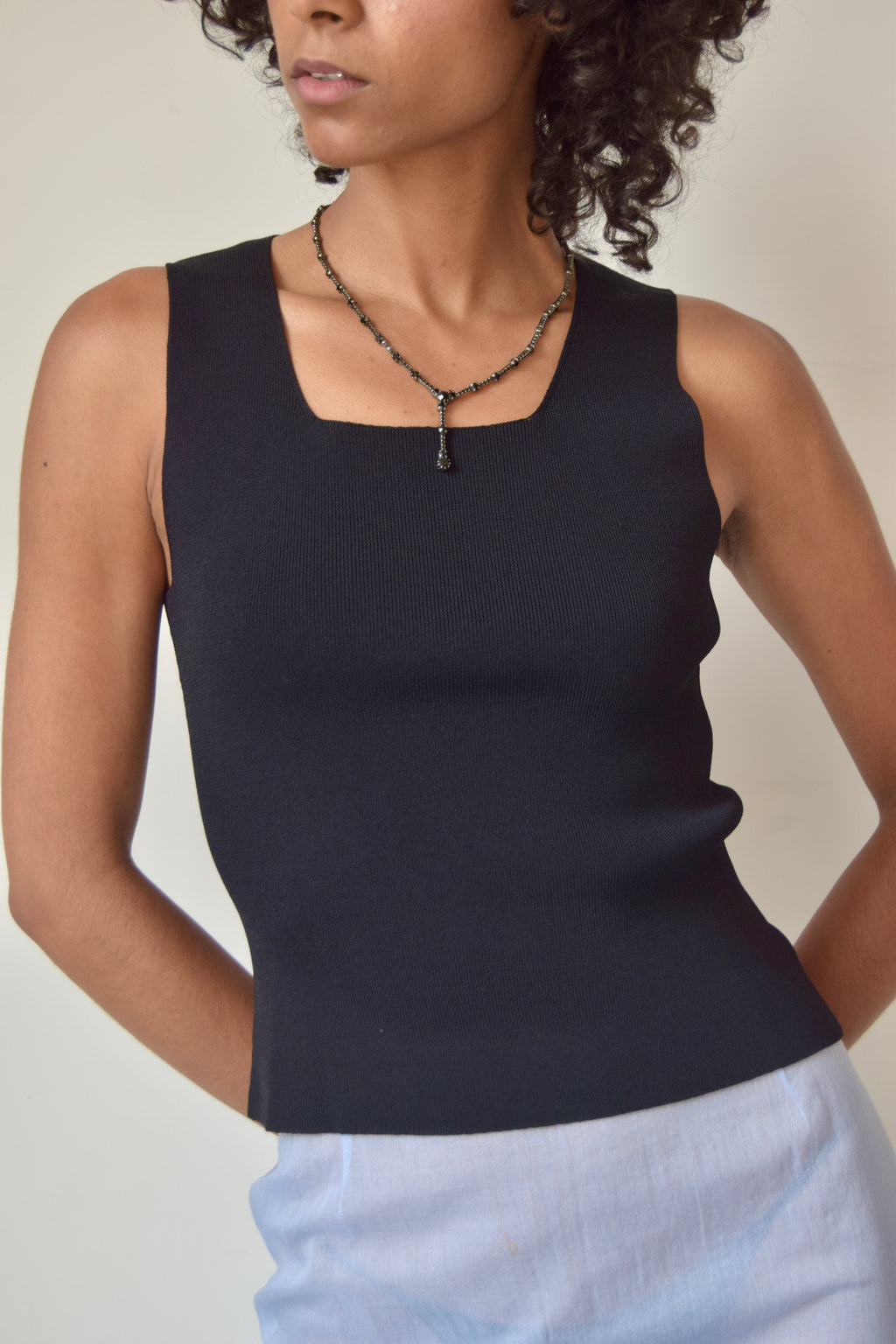 CYRUS SQUARE NECK KNIT TANK