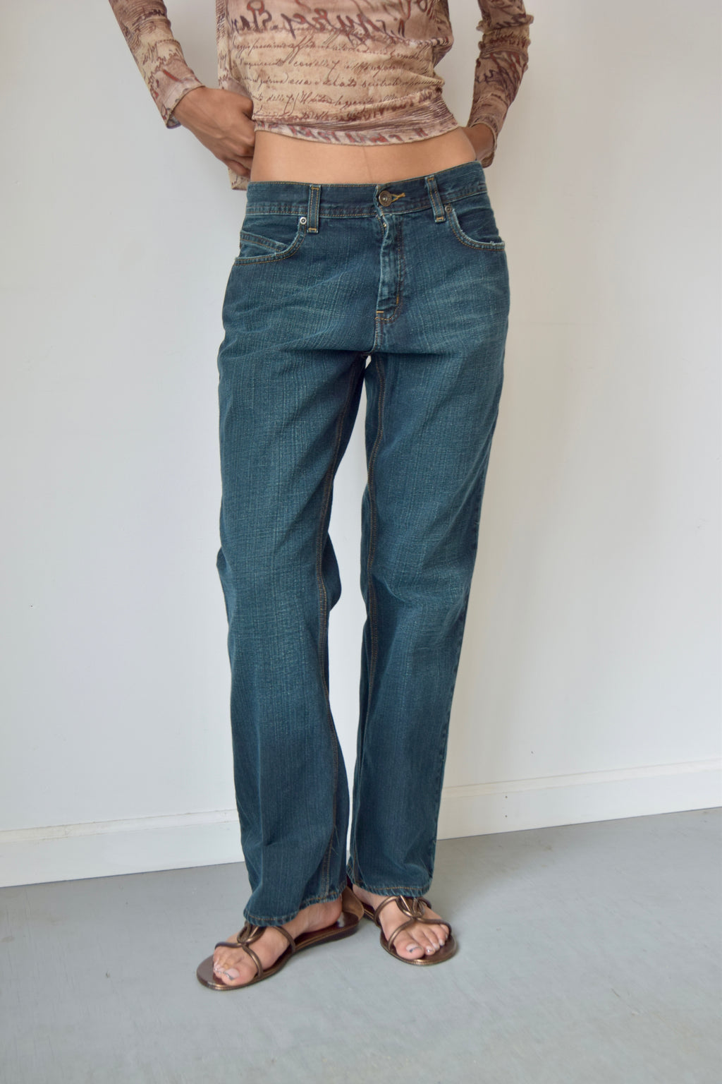 AXIST DARK WASH DENIM STRAIGHT LEG JEANS