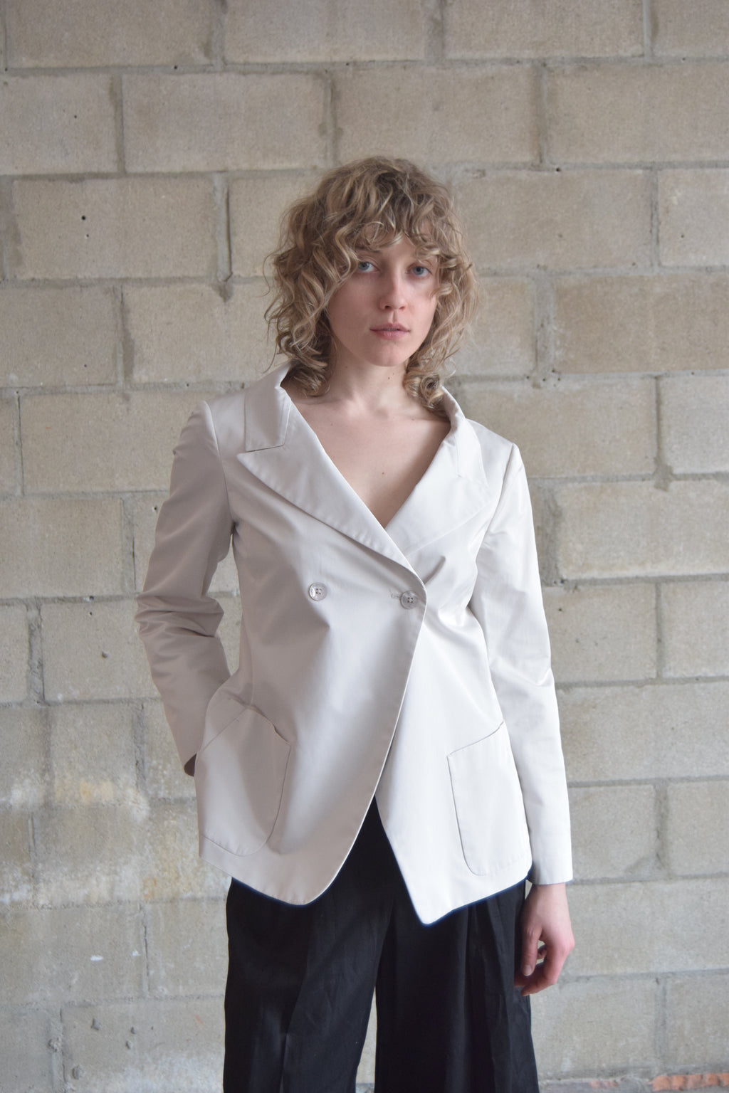 JIL SANDERS WHITE STRUCTURED BLAZER