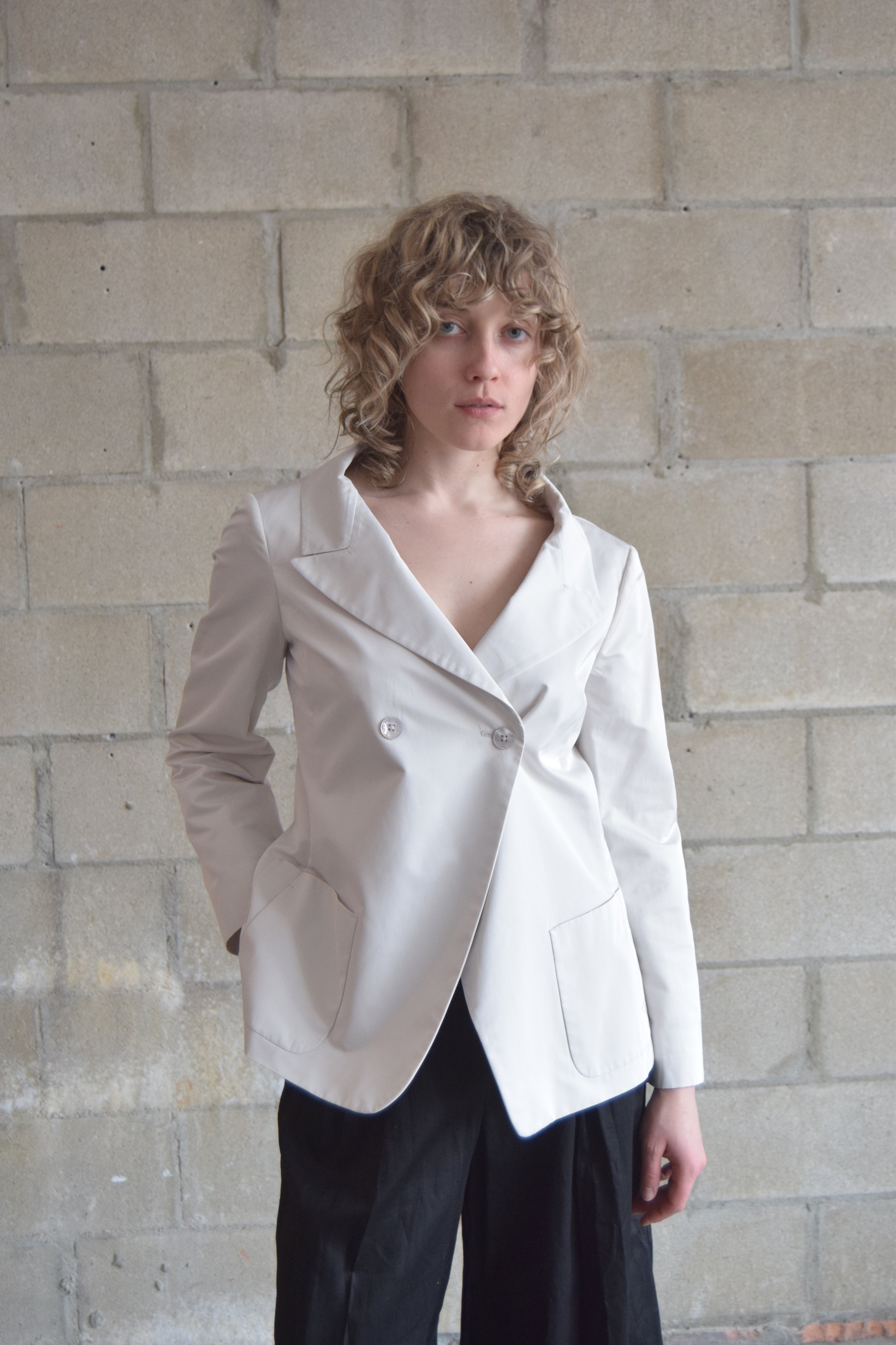 JIL SANDERS WHITE STRUCTURED BLAZER