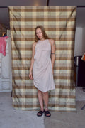ACNE STUDIOS LAYERED BEIGE ABSTRACT MINI DRESS