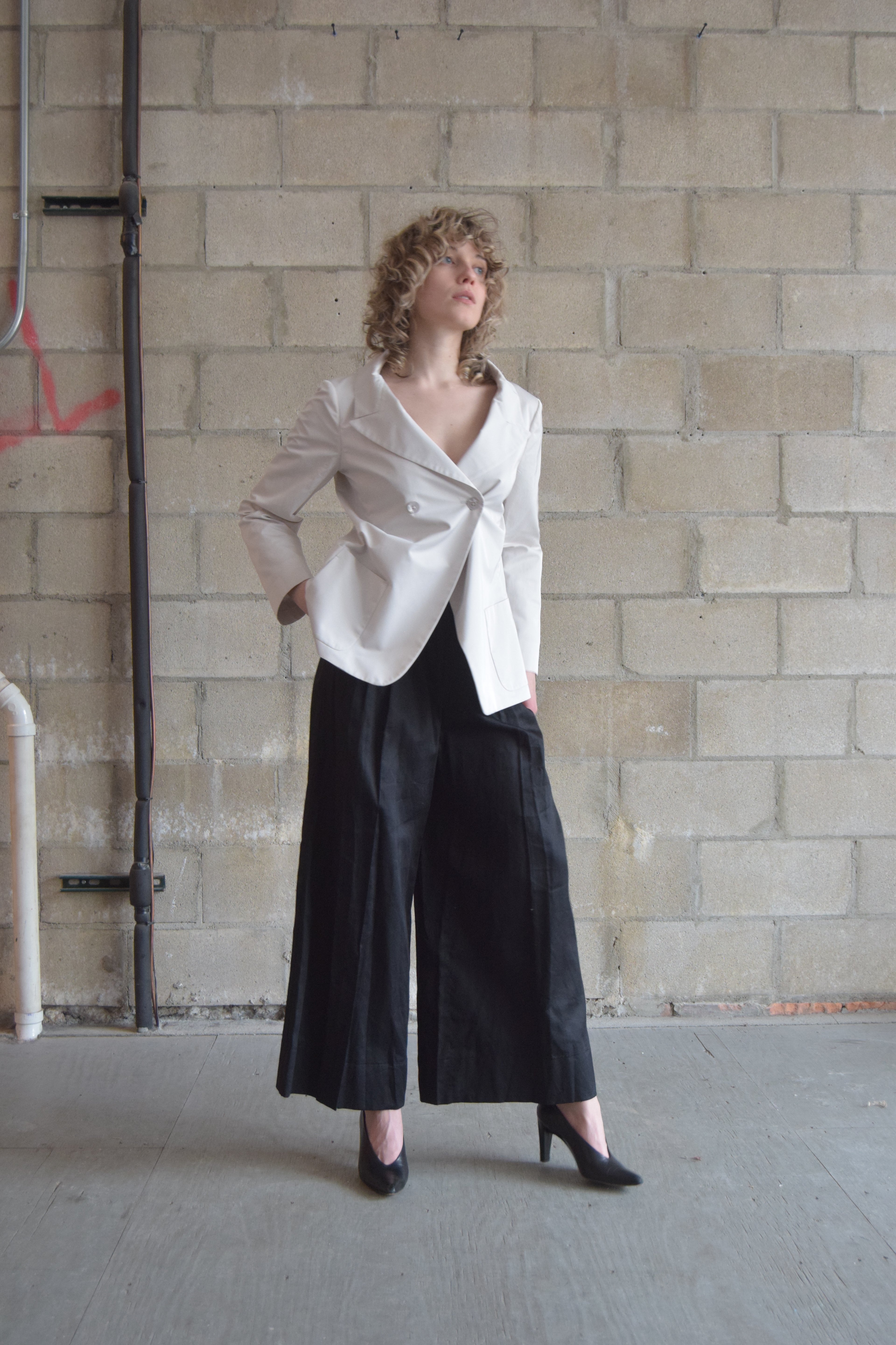 JIL SANDERS WHITE STRUCTURED BLAZER