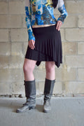 THREE DOTS Y2K BLACK SCARF SKIRT