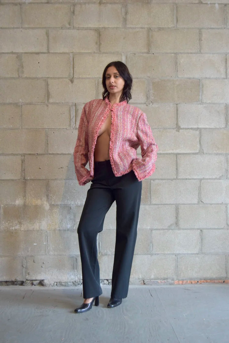 JIL SANDER BLACK SLACKS WITH COLLAR WASIT