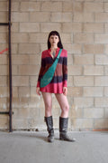 BARBARA LEWIS TYE DYE TUNIC - RED BLUE BROWN