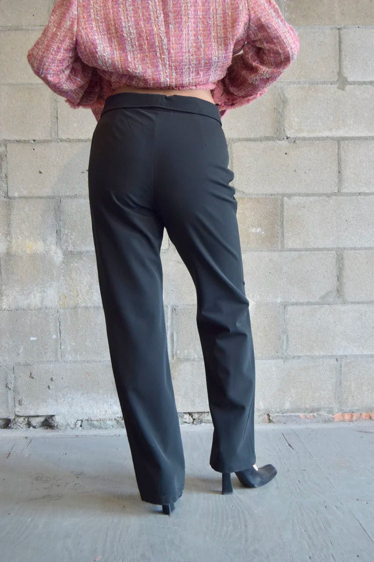 JIL SANDER BLACK SLACKS WITH COLLAR WASIT