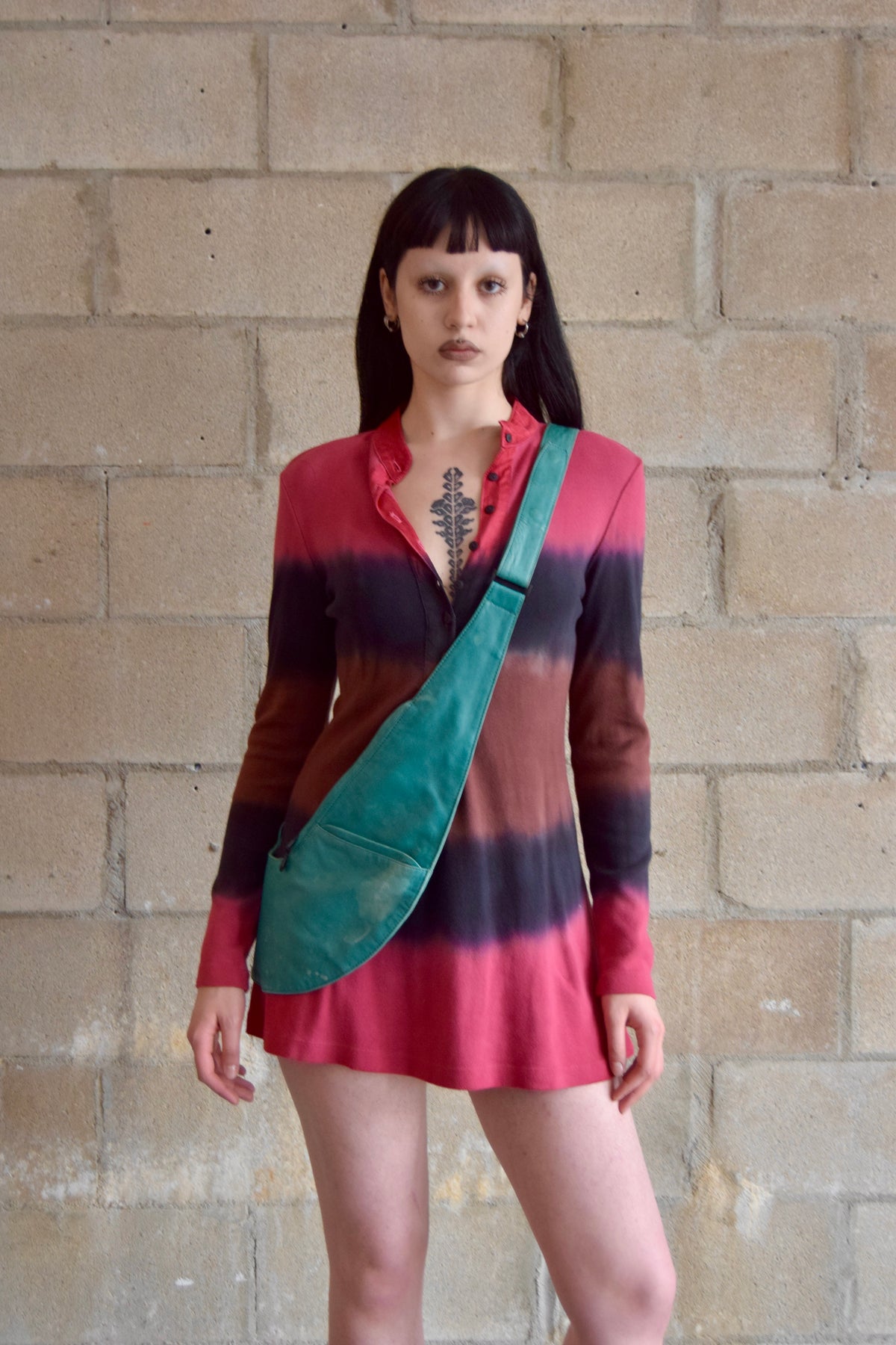 SASH EGYPT COLLECTION TEAL LEATHER CROSSBODY POUCH