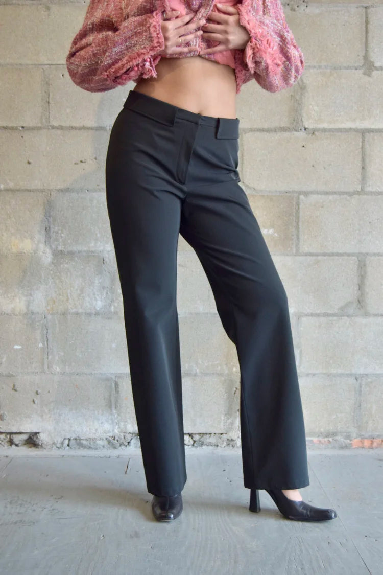 JIL SANDER BLACK SLACKS WITH COLLAR WASIT