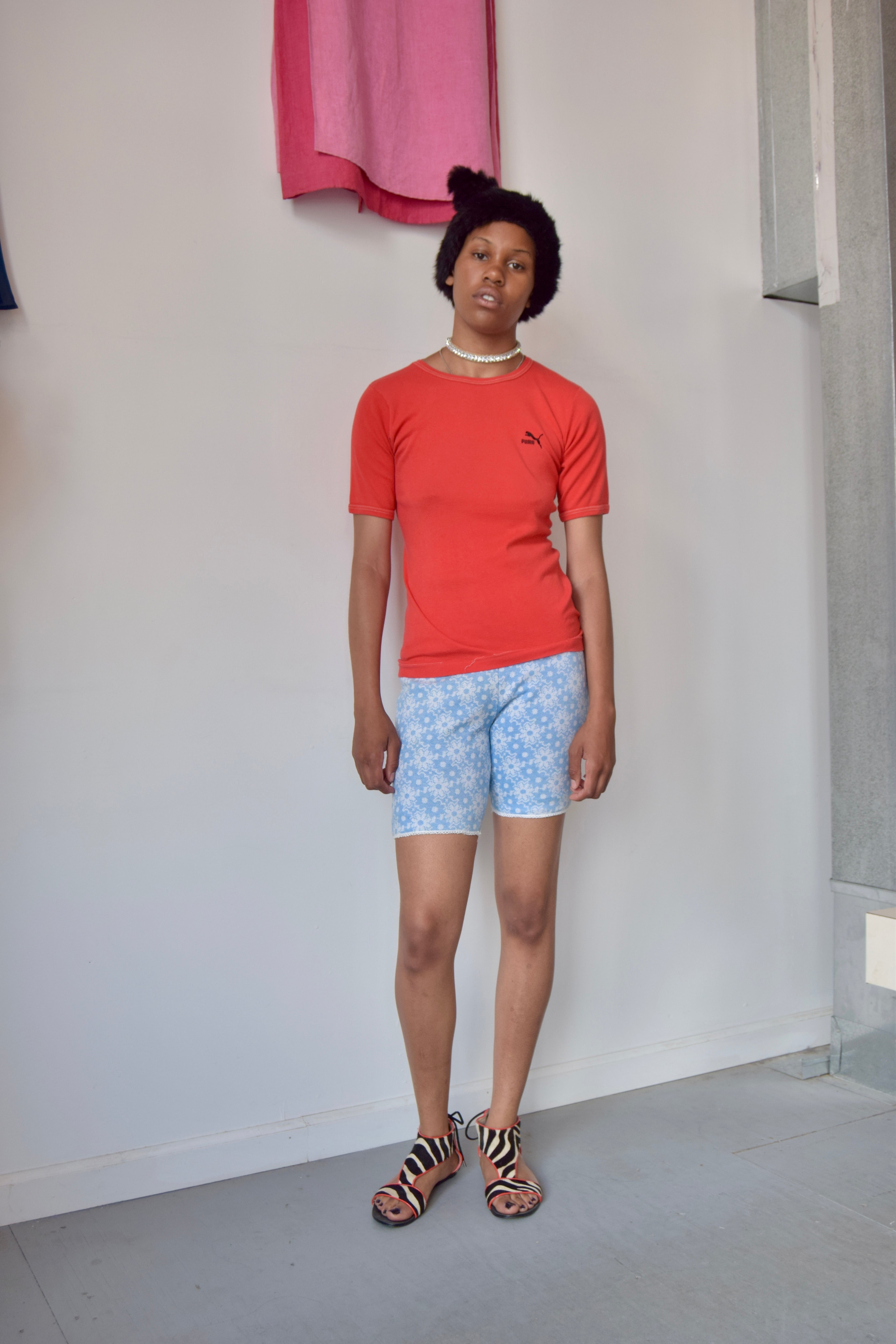 TRACY TEES BLUE FLORAL COTTON SHORTS