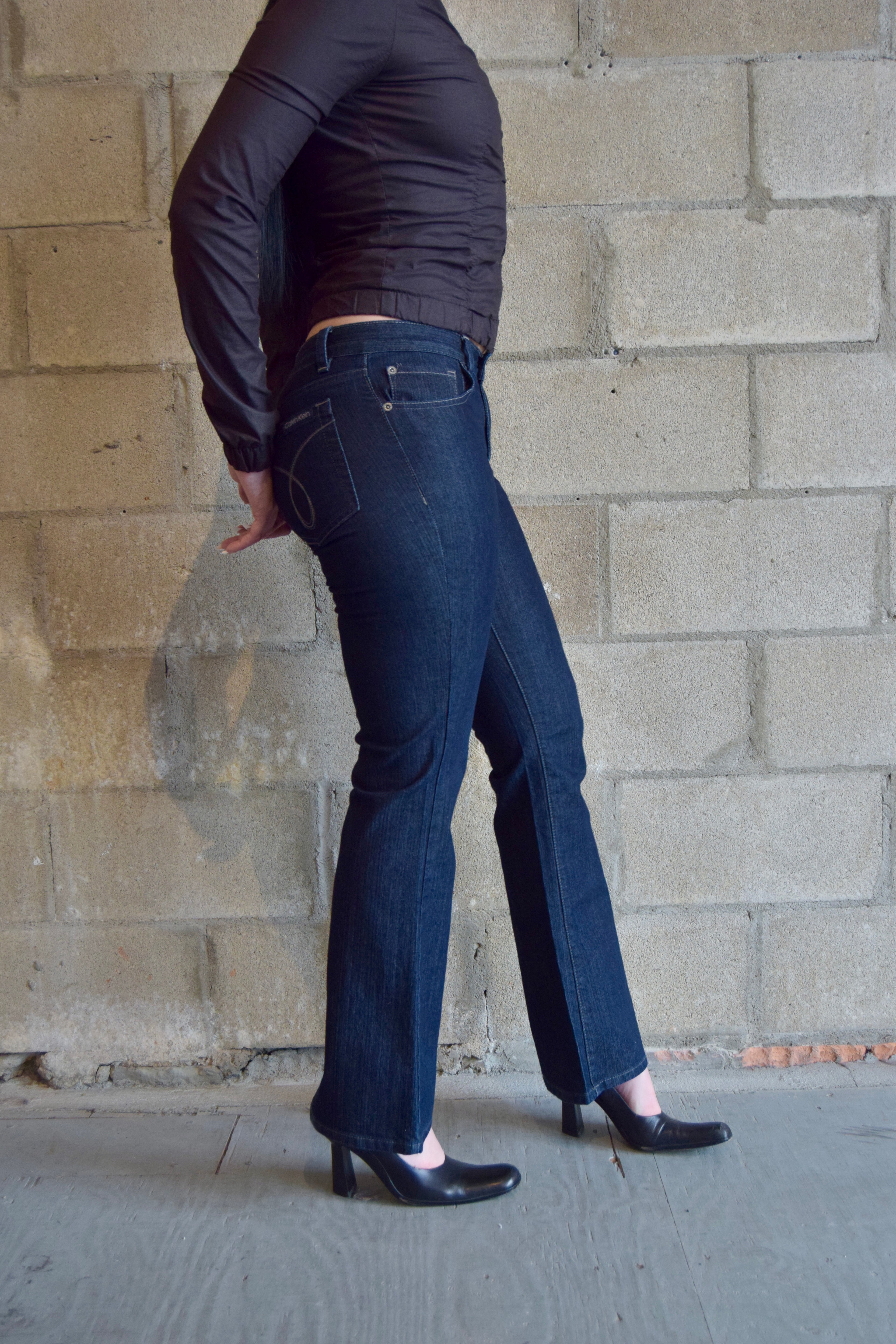 CALVIN KLEIN DARK WASH BOOT CUT JEANS