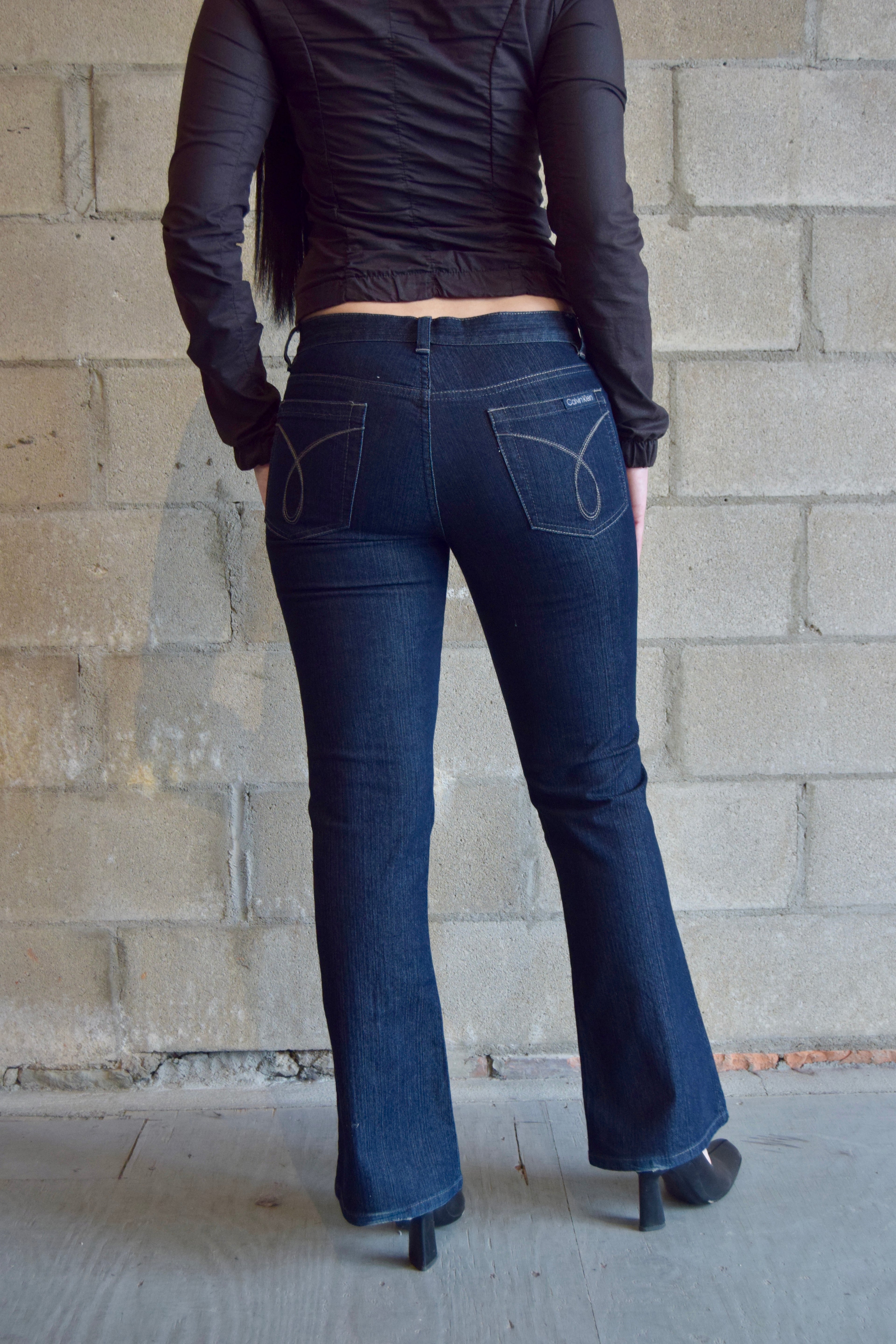 CALVIN KLEIN DARK WASH BOOT CUT JEANS