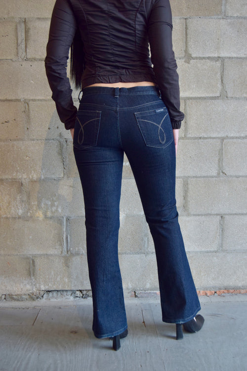 CALVIN KLEIN DARK WASH BOOT CUT JEANS