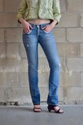 TRUE RELIGION DENIM JEANS WITH LIGHT DISTRESSING