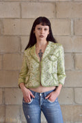 THE LIMITED FLURORESCENT FLORAL LIME BLAZER
