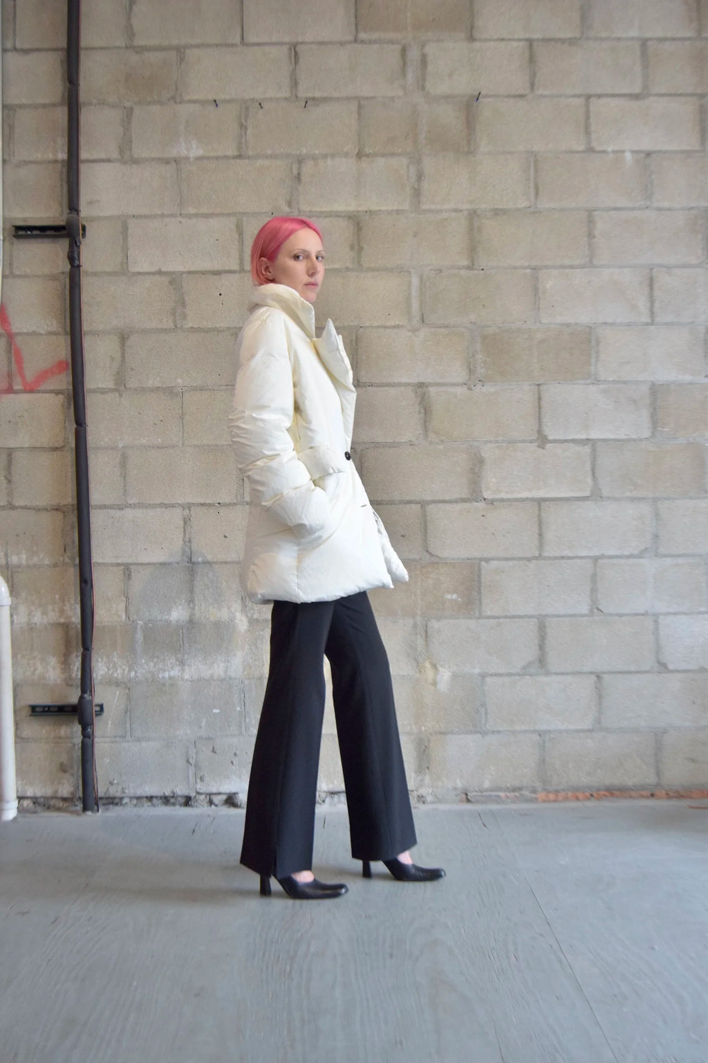 J.ING IVORY PUFF BLAZER COAT