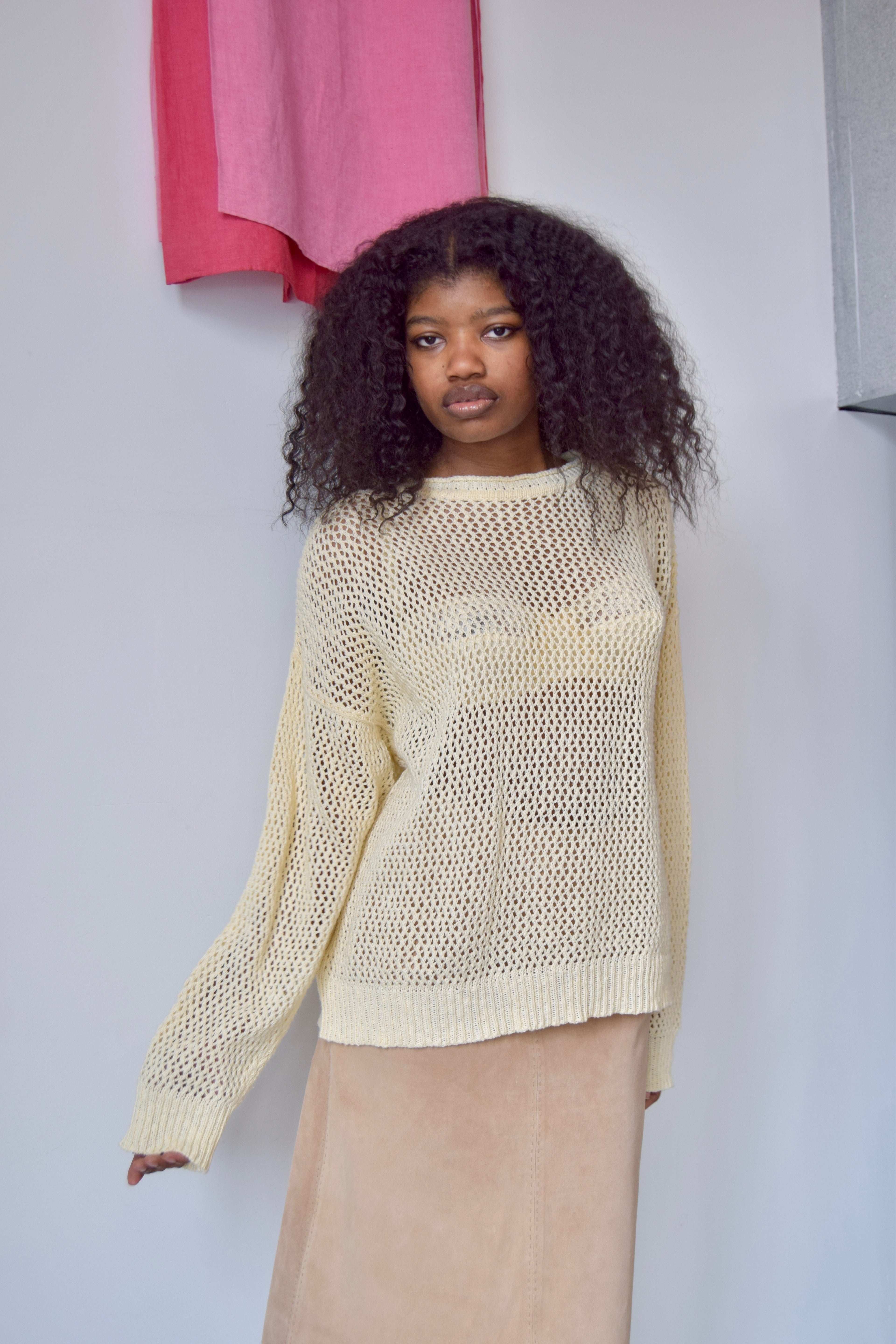SK MANOR HILL CREAM KNIT SWEATER