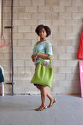 GREEN WOVEN MEXICAN TOTE