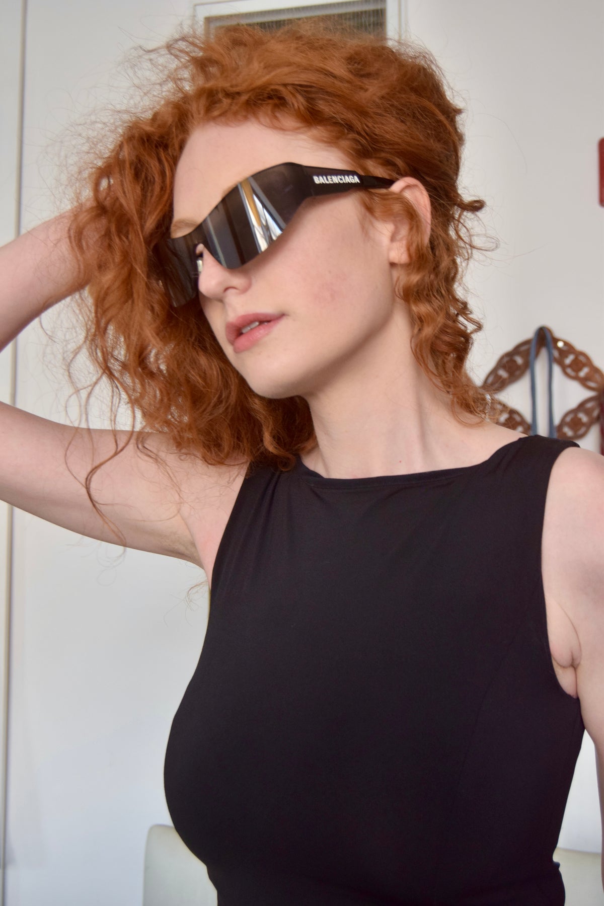 BALENCIAGA GREY UPTURNED SUNGLASSES