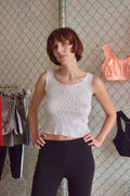 VINTAGE WHITE COTTON FULL LACE TANK