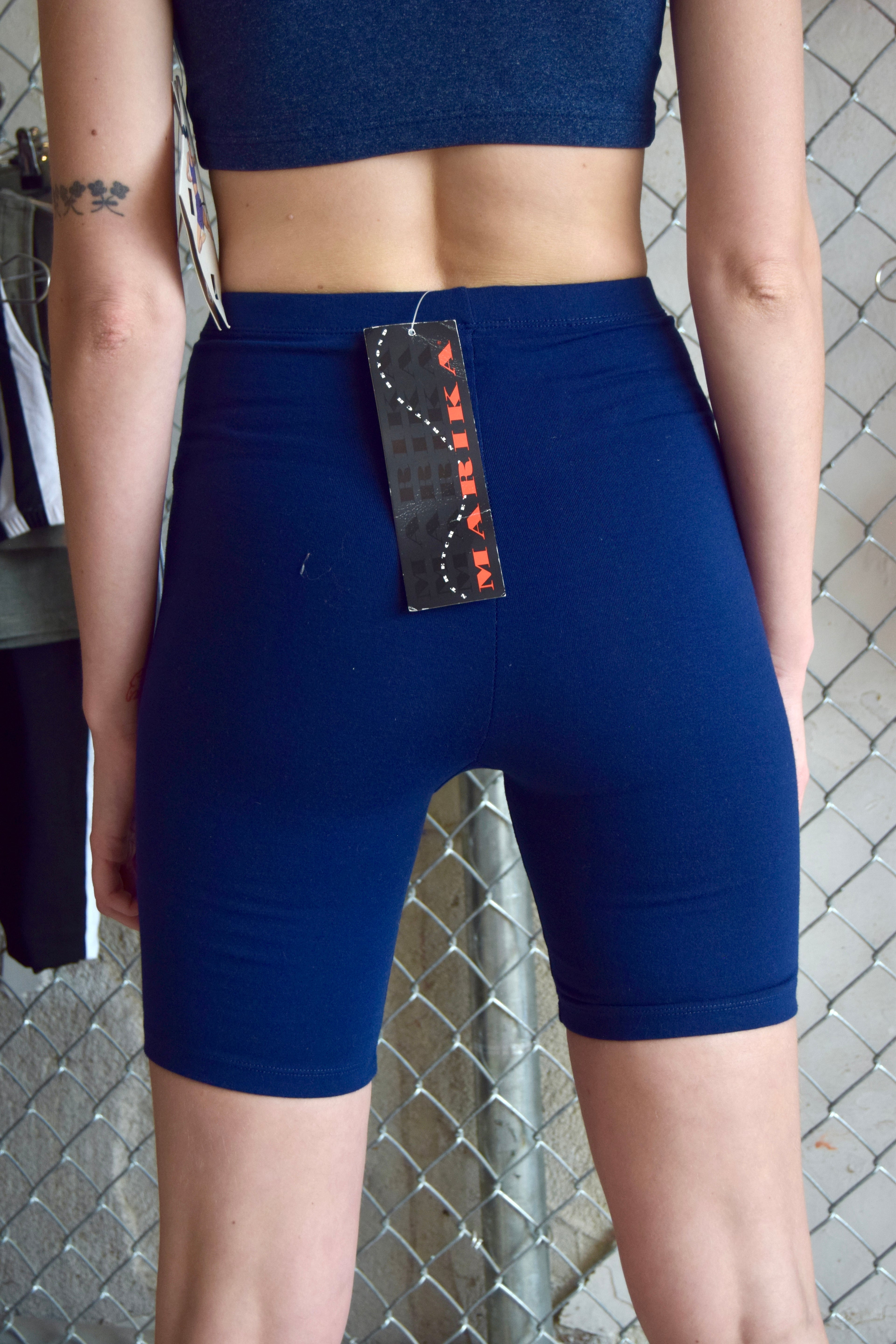 MARIKA NAVY BLUE BIKER SHORTS