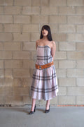 MARA HOFFMAN PINK BLACK AND WHITE DROP WAIST CAMI DRESS