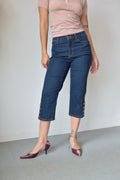 NYDJ DARK WASH CAPRI ANKLE BUTTON JEANS