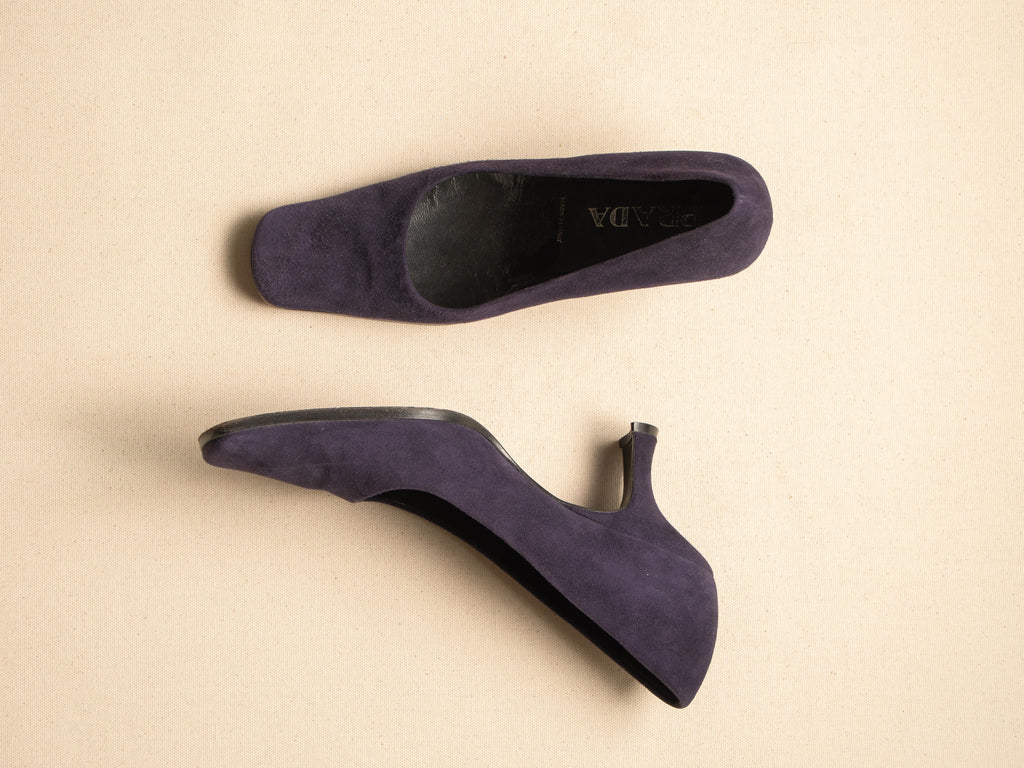 PRADA PURPLE SUEDE PUMPS