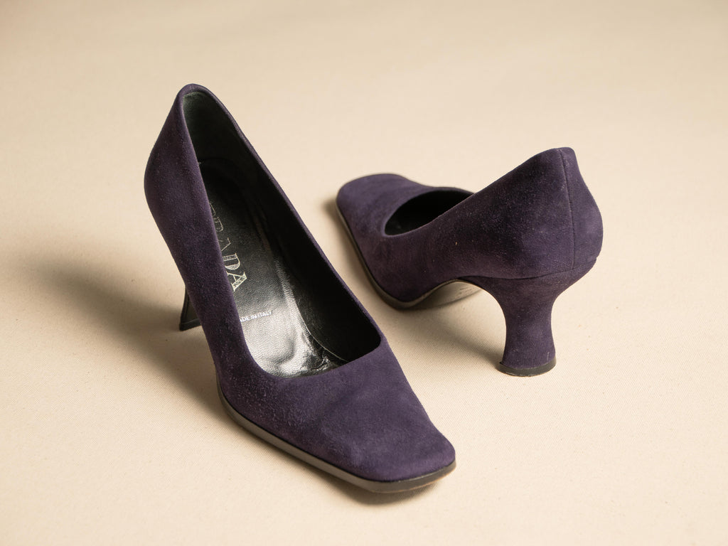 PRADA PURPLE SUEDE PUMPS